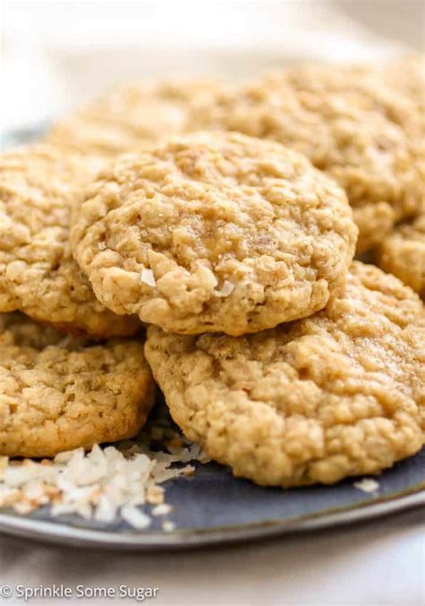 Toasted Coconut Oatmeal Cookies Sprinkle Some Sugar