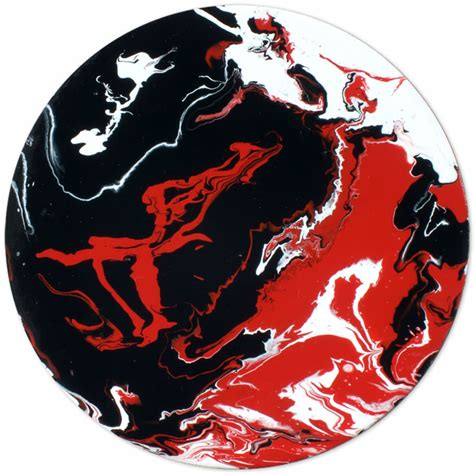Red Black White Tondo Abstract Portholes Of Aurelia Xii