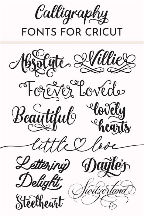 Best Calligraphy Fonts For Cricut