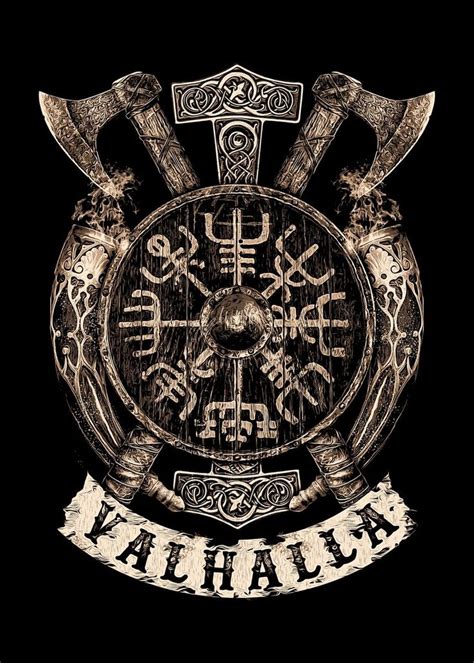 Viking Vegvisir Shield Poster By Eltorofx74 Displate Viking