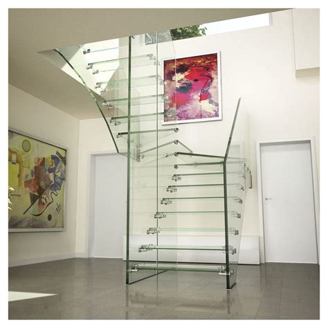 Modern Floating Glass Stairs Interior Staircase With Glass Tread And