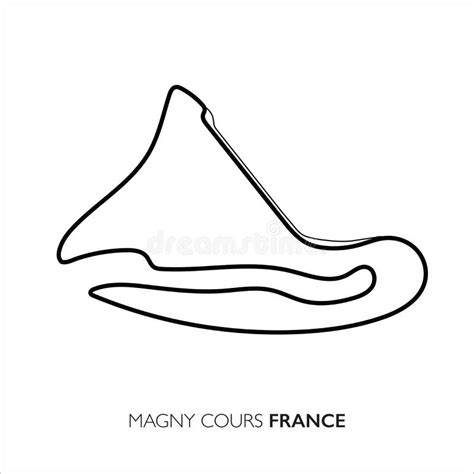 Magny Cours Circuit France Motorsport Race Track Vector Map Stock