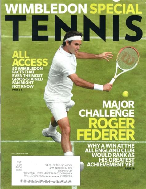 Tennis Magazine Julyaugust 2014 Roger Federer Wimbledon Special Tommy