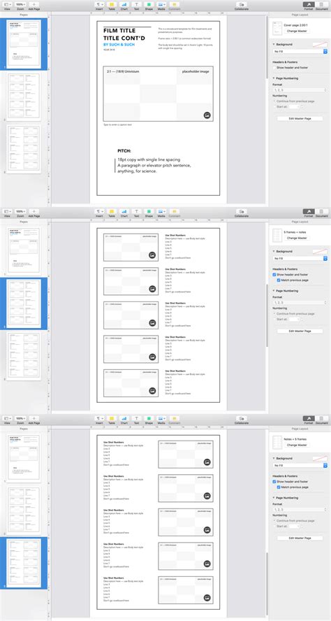 I mean your aspect ratio problem, not the many other ones you obviously have in your life. Apple Pages Storyboard Template, 5 frames per sheet for 2 ...