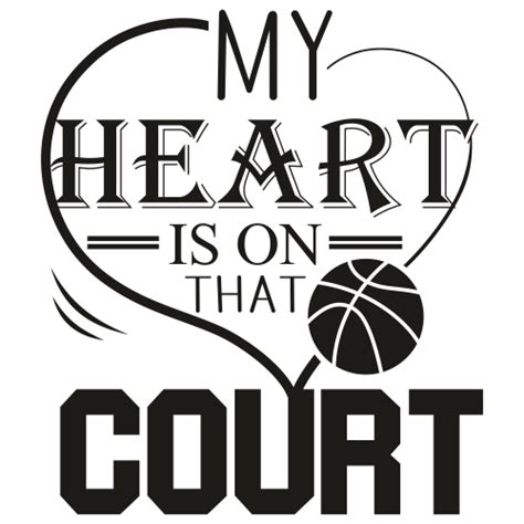 My Heart Is On That Court Svg Basketball Heart Svg Cut Files My