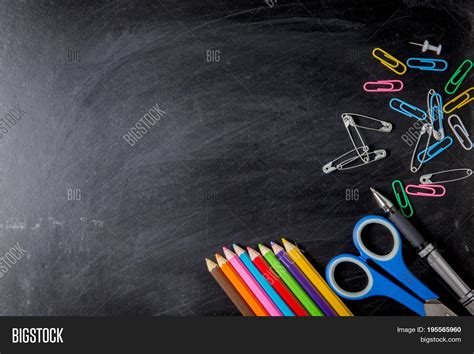 School Supplies Side Image And Photo Free Trial Bigstock