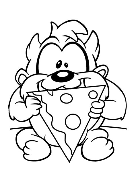 Desenho De Taz Comendo Pizza Para Colorir Tudodesenhos