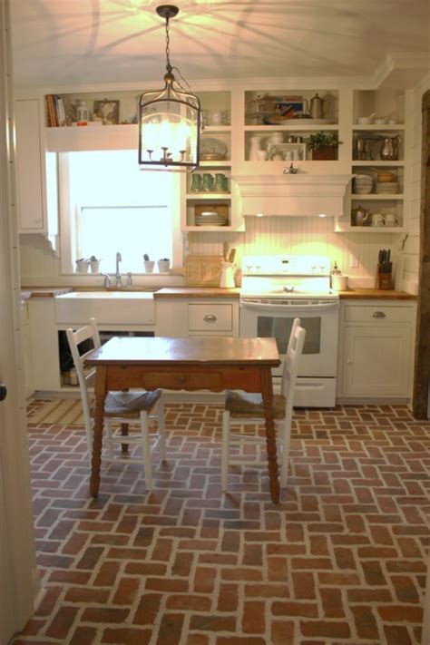 Amazing Brick Floor Kitchen Design Inspirations 13 Rockindeco
