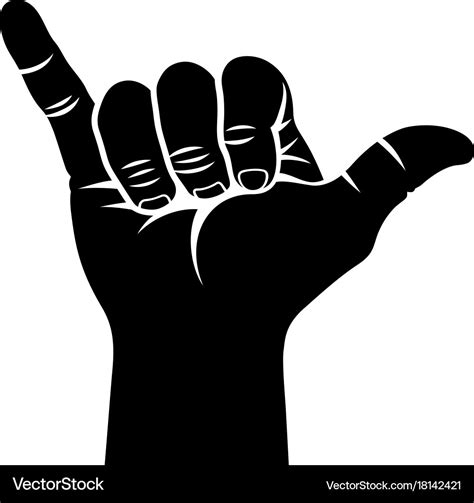 Shaka Hand Sign 002 Royalty Free Vector Image Vectorstock