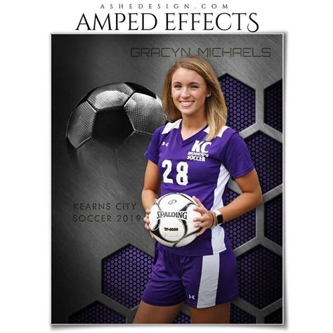 Amped Effects Honeycomb Steel Soccer Soccer Poses Sport Poster