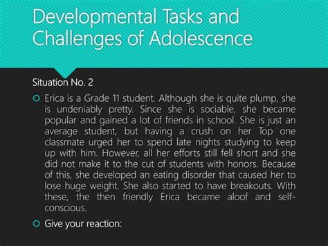 Developmental Tasks And Challenges Of Adolescence Ppt