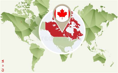 Infographic For Canada Detailed Map Of Canada With Flag Stock Vector