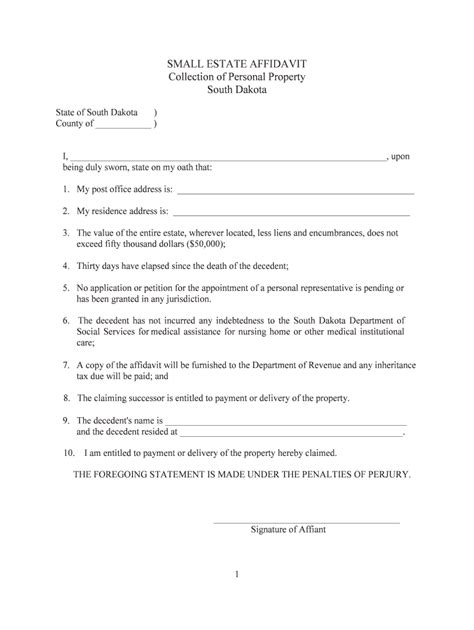 Fillable Online Free Pennsylvania Small Estate Affidavit Form PDF Word Fax Email Print