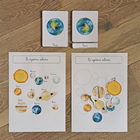 Le Système Solaire Cartes Montessori