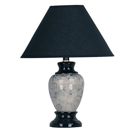 ORE International 13 Urn Shaped Ceramic Table Lamp With Linen Shade In