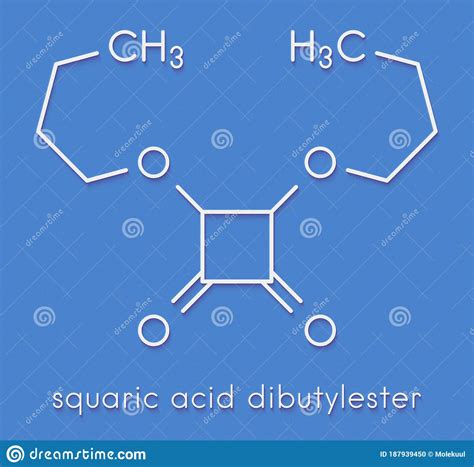 Squaric Acid Dibutyl Ester Drug Molecule Skeletal Formula Stock