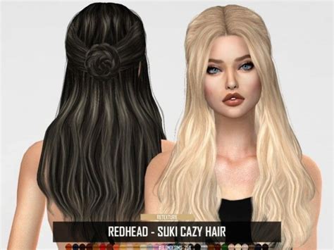 Blondesims Suki Cazy Hair Retexture By Redheadsims For The Sims 4