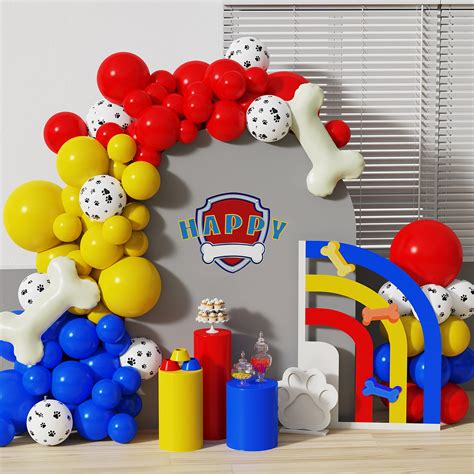 Buy Paw Balloons Garland Kit With Balloon And Red Yellow Blue Dog Paw