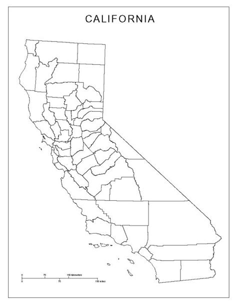 California Blank Map California Map State Map Art Map