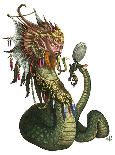 Spirit Naga Queen Of The Forest Chrysalis Fantasy Monster Creature