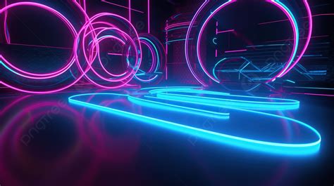 Neon Lights In A Dark Room Background D Render Abstract Background