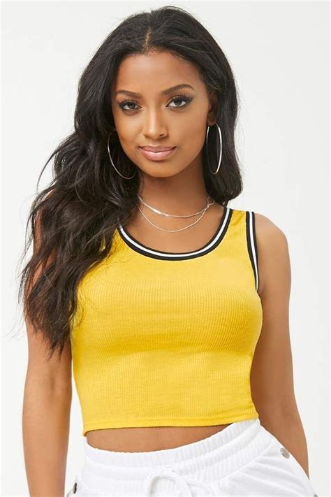 Forever 21 Striped Ribbed Knit Tank Top Knitted Tank Top Tops