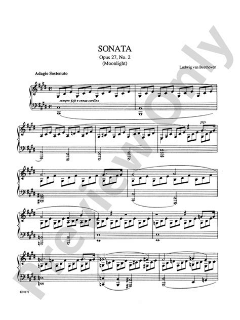 Beethoven Sonata No 14 In C Sharp Minor Op 27 No 2 Moonlight