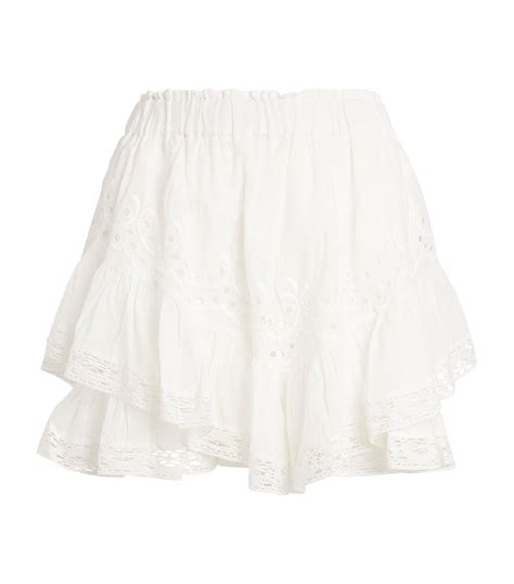 Loveshackfancy White Embroidered Briella Mini Skirt Harrods Uk