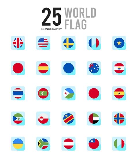 Premium Vector 25 World Flags Circle Icons Pack Vector Illustration