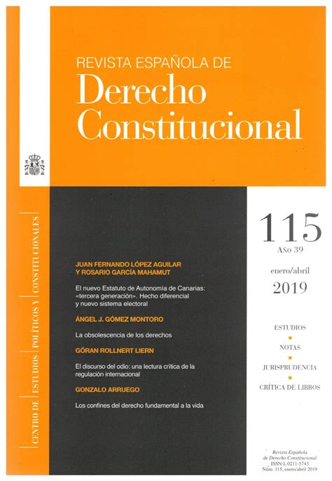 Revista Española De Derecho Constitucional Número 115 Eneroabril