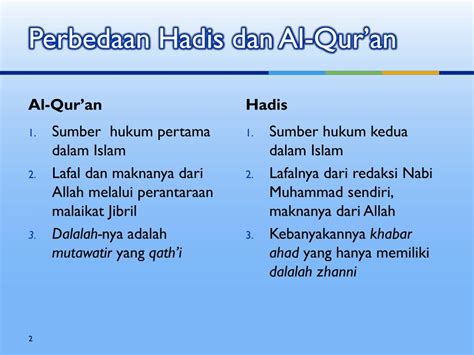 Ppt Perbedaan Hadis Dan Quran Powerpoint Presentation Free Download