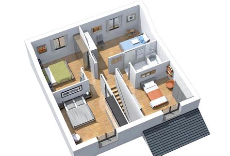Plans de 1 pièce de 60 à 80 m2. Plan maison individuelle 4 chambres Inya - Habitat Concept