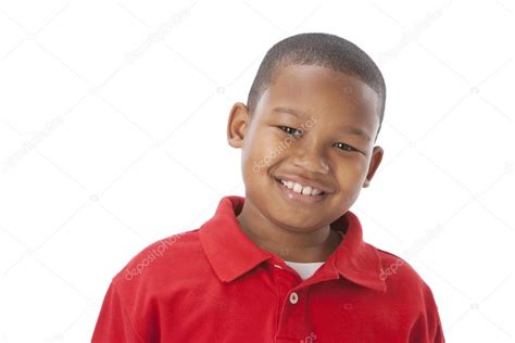 African American Little Boy Laughing With A Big Smile On His Face Stock