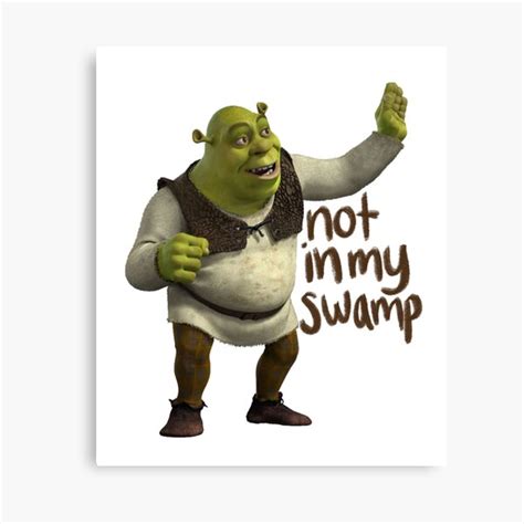 Shrek Not In My Swamp Canvas Print By Kaylafaganart Redbubble