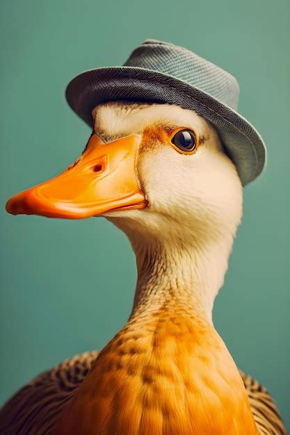Premium Photo Cute Goose Funny Portrait Hipster Style