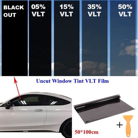 50x100cm Vlt 15 50 Window Tint Film Black Commercial For Car Auto