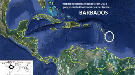 Mapa De Barbados En Centroamérica