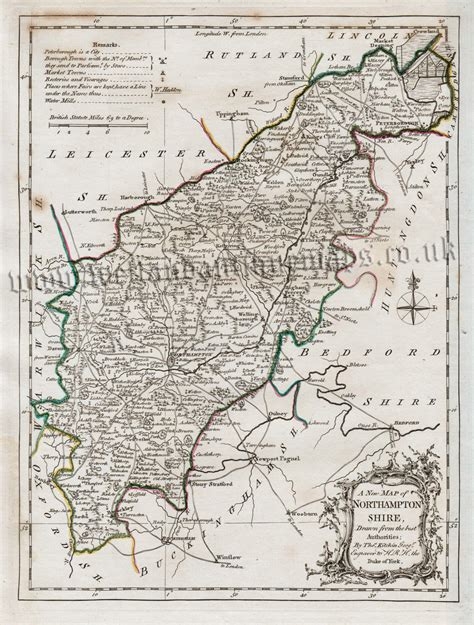 A New Map Of Northampton Shire Drawn From The Best Authorities By
