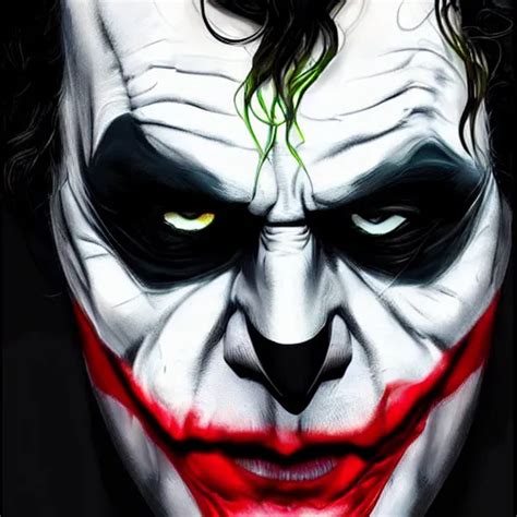 Half Batman Mask Half Joker Face Digital Painting Stable Diffusion