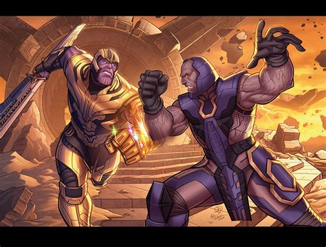 Thanos Vs Darkseid Marvel Dc Character Crossover By Kyle Petchock
