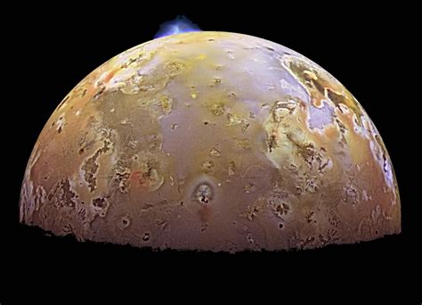 Io With An Erupting Volcano Third Largest Moon Of Jupiter 3660 Km