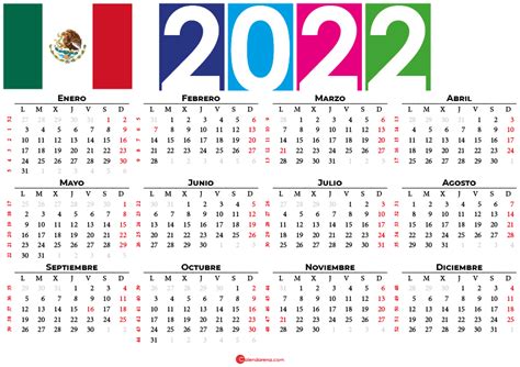 Calendario M 233 Xico 2022 Globalendar Riset