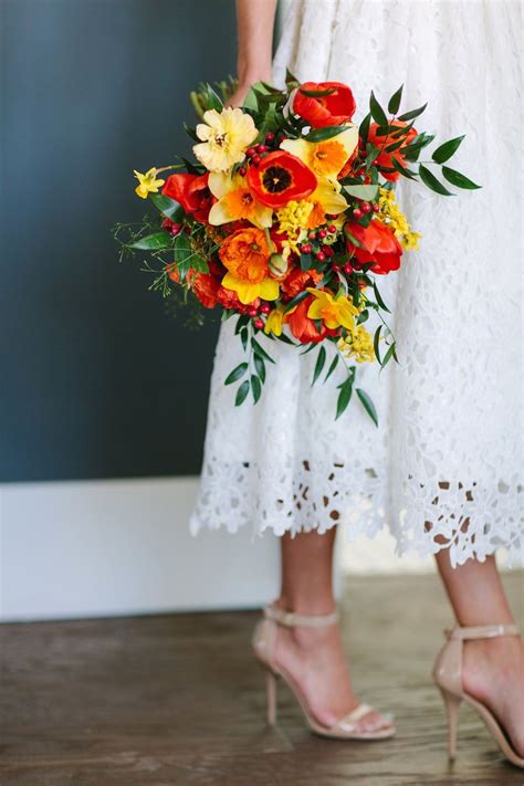 The handle covered with satin and organza ribbons is 5.5 long. Moroccan Bright Citrus Infused Wedding | Flowers Utah ...