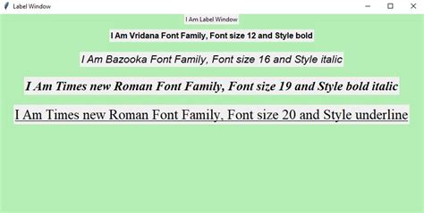 How To Change Font Size In Tkinter Label