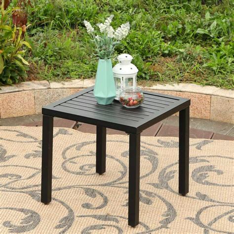 Outsunny Wicker Rattan Outdoor Patio Side Table With Umbrella Hole Coffee Table Design Ideas