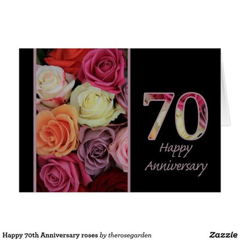 Happy 70th Anniversary Roses Card Zazzle Happy 40th Anniversary