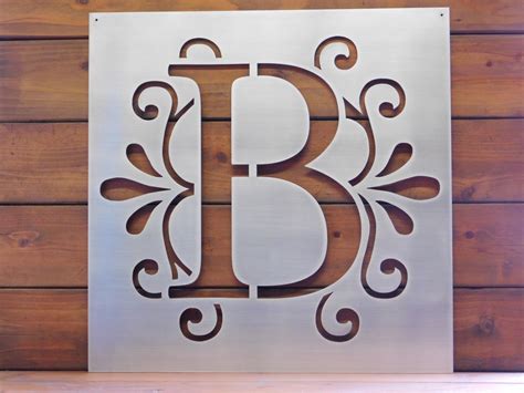 Monogram Letter Sign Metal Sign Metal Wall By Coastalirondesigns