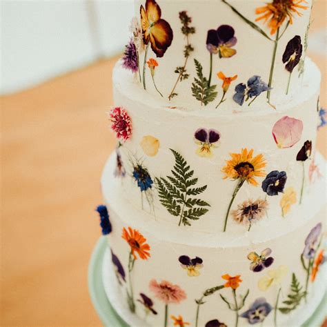 Boho Wedding Cake Dried Flowers Shot By Emily Steve Wedding Cake