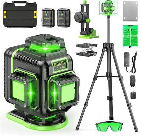 Laser Level 360 Self Leveling With Tripod Elikliv 4D Laser Level