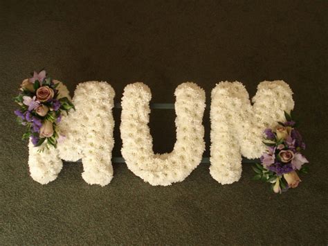 When choosing flowers, the arrangement you pick should tell the same story as the relationship you had with the person. Lettering - Mum Funeral Tribute | Flowers by Flourish